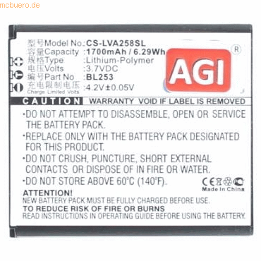 4059612322365 - Akku für Lenovo BL253 Li-Pol 37 Volt 1700 mAh schwarz 4059612322365 - Akku für Lenovo BL253 Li-Pol 37 Volt 1700 mAh schwarz