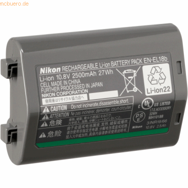 4059612348006 - Akku für EN-EL18C Li-Ion 108 Volt 2500 mAh Grau