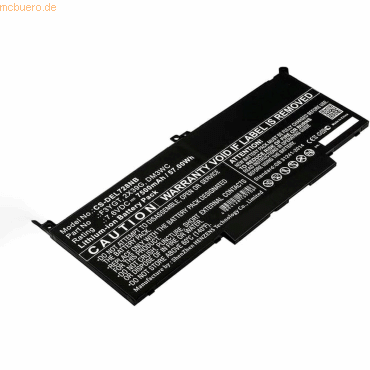 4059612355677 - Akku für Dell Latitude 12 7290 Li-Ion 76 Volt 7500 mAh Schwarz