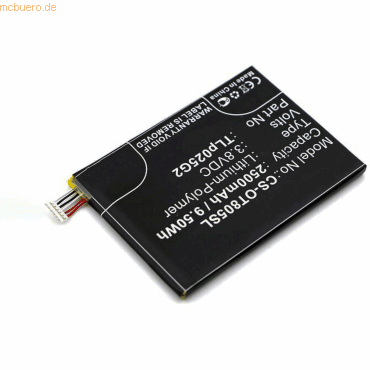 4059612365249 - Akku für Alcatel TLP025DC Li-Pol 38 Volt 2500 mAh Schwarz