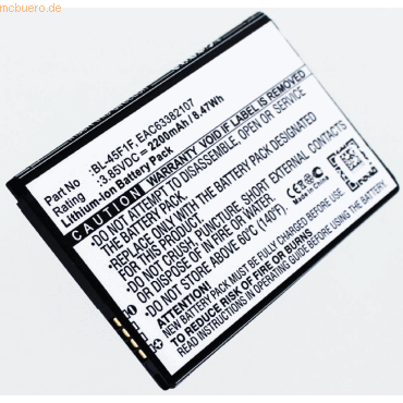 5706998688231 - Akku für LG Electronics BL-45F1F Li-Ion 385 Volt 2200 mAh schwar 5706998688231 - Akku für LG Electronics BL-45F1F Li-Ion 385 Volt 2200 mAh schwar