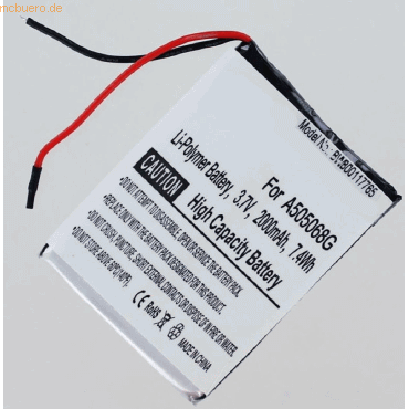 4059612375927 - Akku für Navgear A505068G Li-Pol 37 Volt 2000 mAh silberfarben