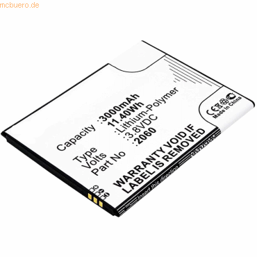 4059612376368 - Akku für Wiko PULP FAB 4G Li-Pol 38 Volt 3000 mAh schwarz