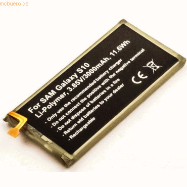 4059612376566 - Akku für Samsung Galaxy S10 Li-Pol 385 Volt 3000 mAh silberfarbe