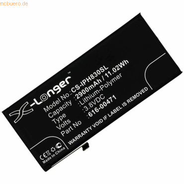 4059612377808 - Akku für Apple APN616-00471 Li-Pol 379 Volt 2942 mAh schwarz