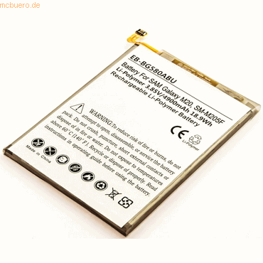 4059612384318 - Akku für Samsung EB-BG580ABU Li-Pol 385 Volt 4900 mAh schwarz