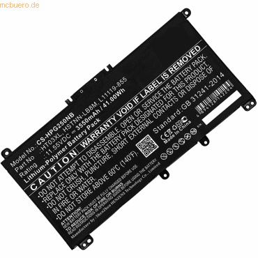 4059612419522 - Akku für Hewlett-Packard 17-by1400ng Li-Pol Volt 1155 mAh schwarz