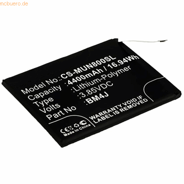 4059612419713 - Akku für Xiaomi BM4J Li-Pol 385 Volt 4400 mAh schwarz