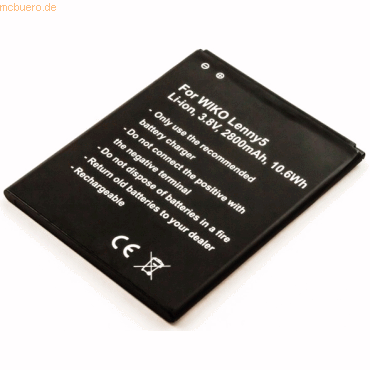 4059612423857 - Akku für Wiko Lenny 5 Li-Ion 38 Volt 2800 mAh schwarz 4059612423857 - Akku für Wiko Lenny 5 Li-Ion 38 Volt 2800 mAh schwarz