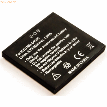 4059612431784 - Akku für Hyundai MB-D1000 Li-Ion 37 Volt 500 mAh schwarz