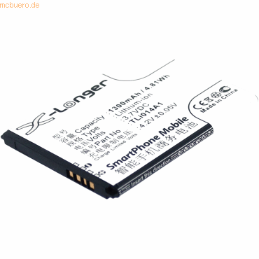 4021499125445 - Akku für Alcatel TLI014A1 Li-Ion 37 Volt 1300 mAh schwarz