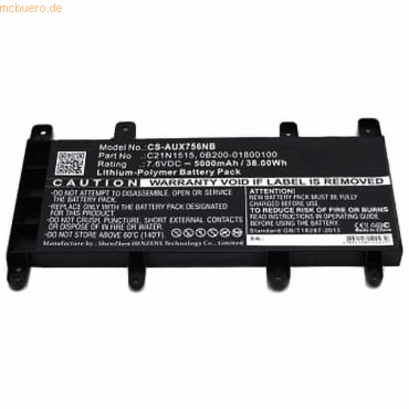 4059612540752 - Akku für Asus F756UA-TY347T Li-Pol 76 Volt 5000 mAh Schwarz