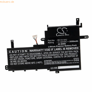 4059612664380 - Akku für Asus S531FL-EJ132T Li-Pol 1152 Volt 3550 mAh schwarz