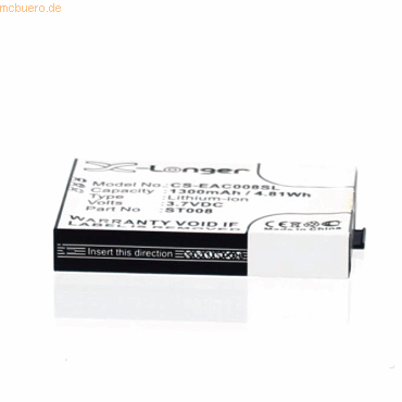 4021499189294 - Akku für Emporia ST008 Li-Ion 37 Volt 1300 mAh schwarz