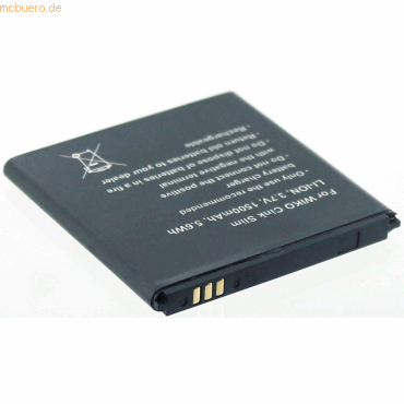 4021499278783 - Akku für Wiko Cink Slim Li-Ion 37 Volt 1500 mAh schwarz