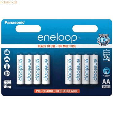 5410853052647 - Eneloop BK-3MCCE 8BE Powerbank (Akku) - Weiß - 1900 mAh