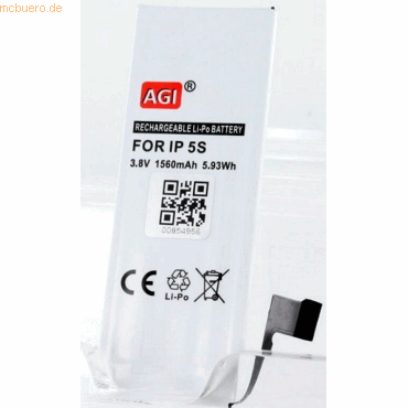 4021499311800 - Akku für Apple IPHONE 5S Li-Pol 38 Volt 1500 mAh schwarz