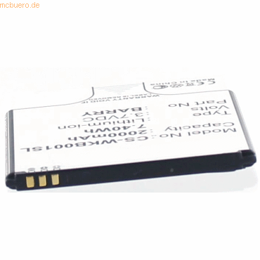 4021499347557 - Akku für Wiko BARRY Li-Ion 37 Volt 2000 mAh schwarz 4021499347557 - Akku für Wiko BARRY Li-Ion 37 Volt 2000 mAh schwarz