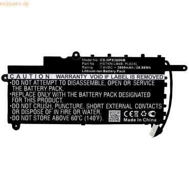 4021499349865 - Akku für Hewlett-Packard HSTNN-LB6B Li-Ion 76 Volt 3800 mAh schw
