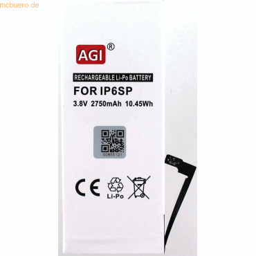 4021499387065 - Akku für Apple APN616-00042 Li-Pol 38 Volt 2750 mAh schwarz