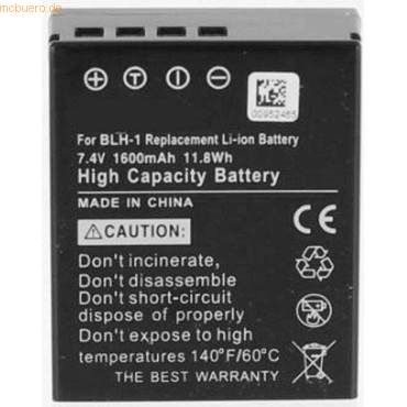 4021499450431 - Akku für Olympus BLH-1 Li-Ion 74 Volt 1600 mAh schwarz