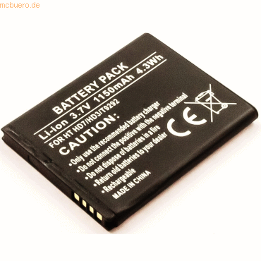 4021499485112 - Akku für Htc HD7 Li-Ion 37 Volt 1150 mAh Schwarz