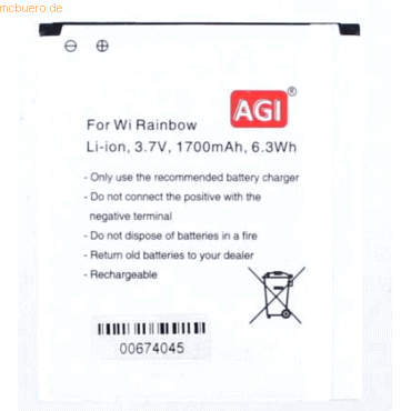 4021499508989 - Akku für Wiko Rainbow Li-Ion 37 Volt 1700 mAh Schwarz