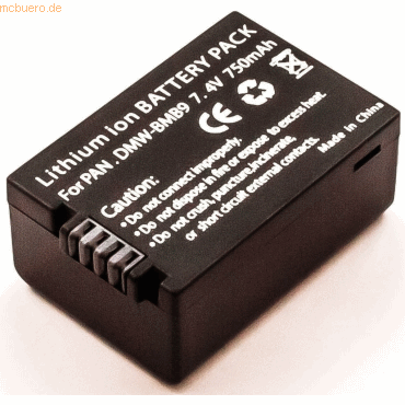 4021499563247 - Akku für Panasonic LUMIX DMC-FZ62 Li-Ion 74 Volt 750 mAh Schwarz