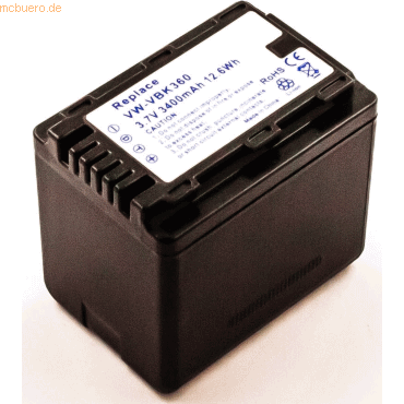 4021499574045 - Akku für Panasonic SDR-H100 Li-Ion 37 Volt 3400 mAh Schwarz 4021499574045 - Akku für Panasonic SDR-H100 Li-Ion 37 Volt 3400 mAh Schwarz