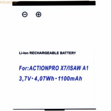 4021499574687 - Akku für isaw Action Cam Li-Ion 37 Volt 1100 mAh Schwarz