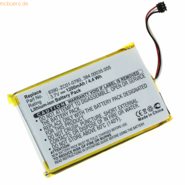 4021499580473 - Akku für Navigon 40 Premium Li-Ion 37 Volt 1200 mAh Schwarz