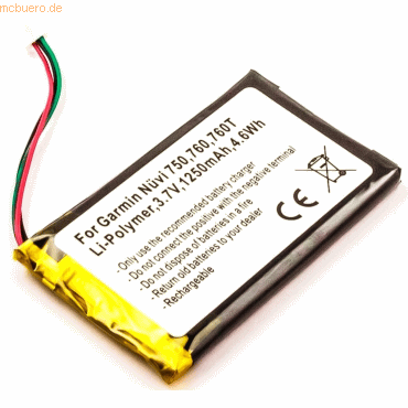 4021499581319 - Akku für Garmin nüvi 760T Li-Pol 37 Volt 1200 mAh Schwarz