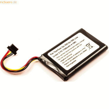 4021499581364 - Akku für Tomtom Go 4CP000205 Li-Ion 37 Volt 1100 mAh Schwarz