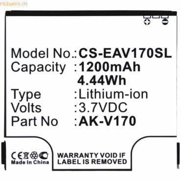 4021499582774 - Akku für Emporia V170-B001 Li-Ion 37 Volt 1200 mAh Schwarz