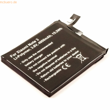 4021499589124 - Akku für Xiaomi NOTE 3 Li-Pol 38 Volt 4000 mAh schwarz