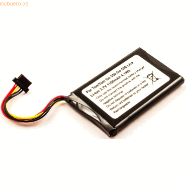 4021499593077 - Akku für Tomtom Go550 Live Li-Ion 37 Volt 1100 mAh schwarz