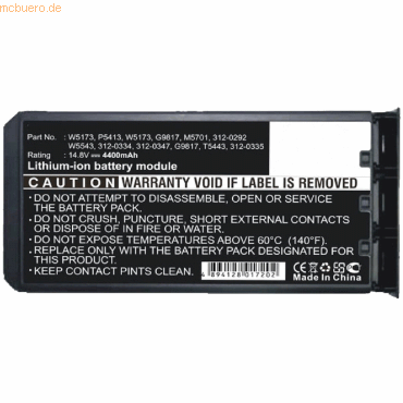 4021499612471 - Akku für Dell 312-0335 Li-Ion 148 Volt 4400 mAh Schwarz