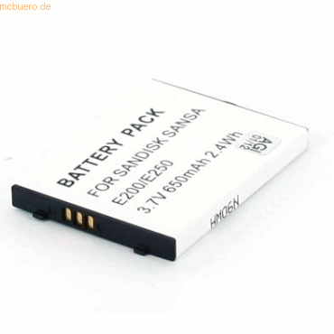 4021499088566 - Akku für Sandisk Sansa E200 Li-Ion 37 Volt 650 mAh schwarz