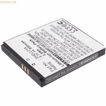 4021499939264 - Akku für Doro SHELL01A Li-Ion 37 Volt 800 mAh schwarz