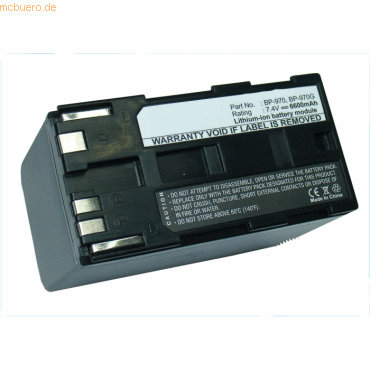 4021499998728 - Akku für Canon BP-970G Li-Ion 74 Volt 6600 mAh schwarz