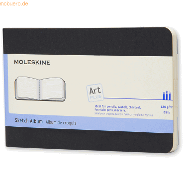 Moleskine Skizzenalbum Pocket A6 120g/qm 36 Blatt Kartoneinband schwar