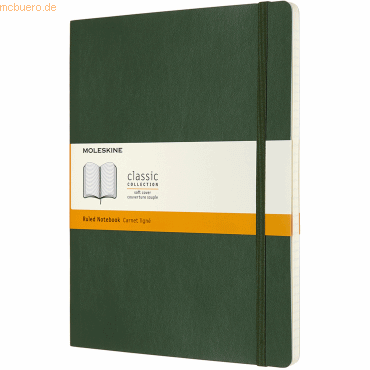 Moleskine Notizbuch XL 19x25cm liniert Softcover myrtengrün