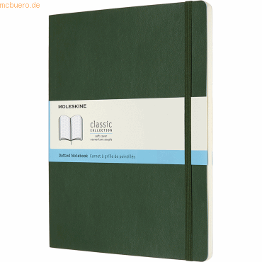 Moleskine Notizbuch XL 19x25cm Punktraster Softcover myrtengrün