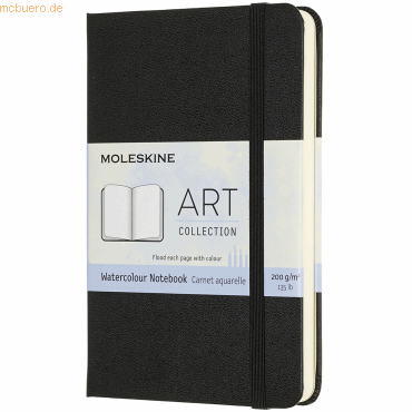 Moleskine Aquarell-Notizbuch Pocket A6 200g/qm 30 Blatt Hardcover schw