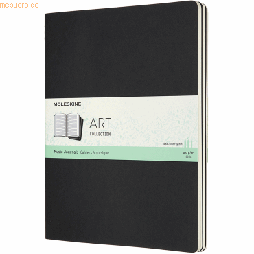 8058647626871 - Moleskine Kreativ Notizbücher Musik-Cahier Notizhefte Xlarge 3er Set 100G-Papier Kartoneinband Schwarz - Moleskine Geheftet