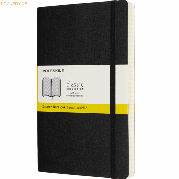 Moleskine Notizbuch Large A5 kariert 200 Blatt Softcover schwarz