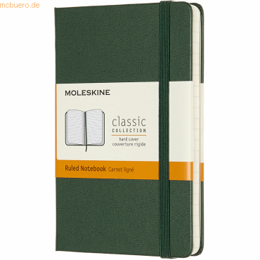 Moleskine Notizbuch Pocket A6 liniert Hardcover 96 Blatt myrtengrün