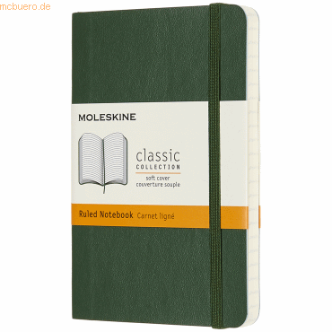 Moleskine Notizbuch Pocket A6 liniert Softcover myrtengrün