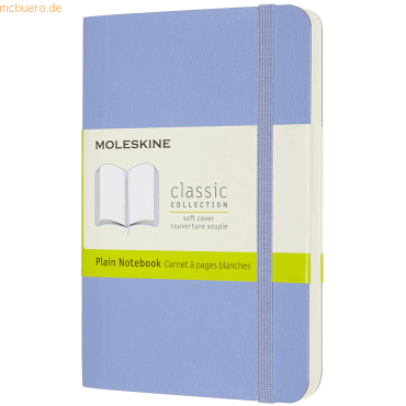 Moleskine Notizbuch Pocket A6 blanko Softcover hortensienblau