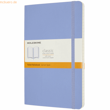 Moleskine Notizbuch Large A5 liniert Softcover hortensienblau